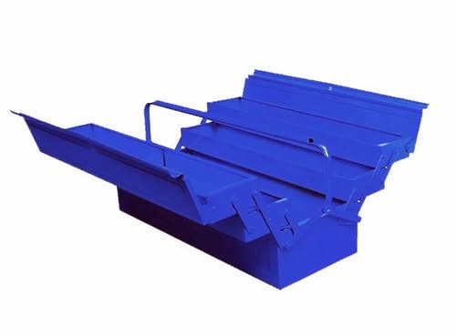 Caja de herramientas metálica desplegable cantilever 5 compartimentos